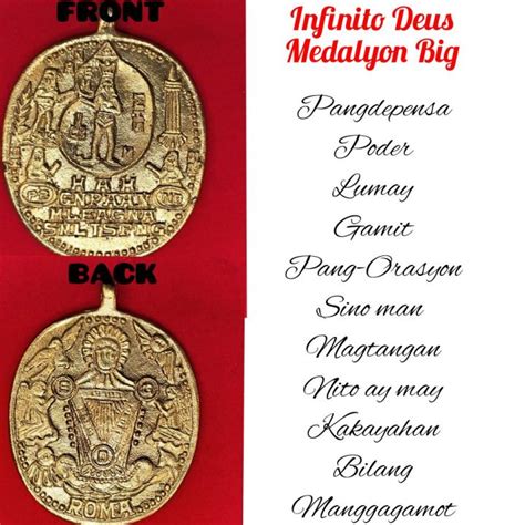 infinito deus medallion|INFINITO DEUS MEDALYON malinaw ang nakaukit .